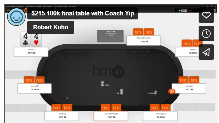 $215 100k final table with Coach Yip